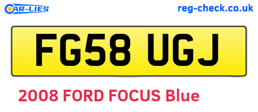 FG58UGJ are the vehicle registration plates.