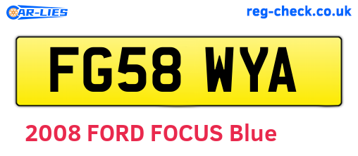 FG58WYA are the vehicle registration plates.