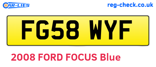 FG58WYF are the vehicle registration plates.