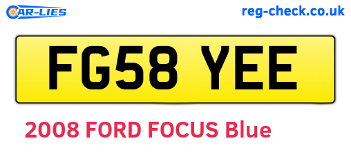FG58YEE are the vehicle registration plates.