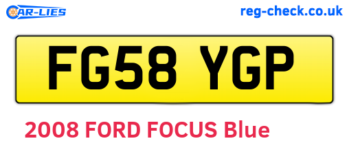FG58YGP are the vehicle registration plates.
