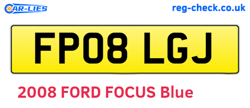 FP08LGJ are the vehicle registration plates.