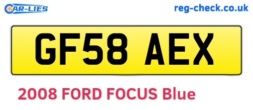 GF58AEX are the vehicle registration plates.