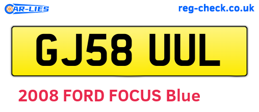 GJ58UUL are the vehicle registration plates.