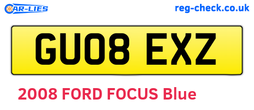 GU08EXZ are the vehicle registration plates.