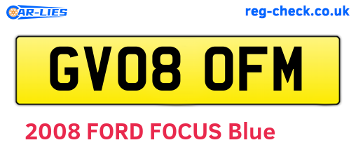 GV08OFM are the vehicle registration plates.