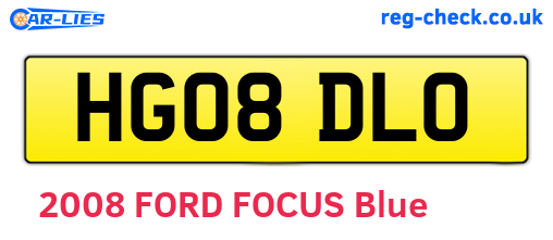 HG08DLO are the vehicle registration plates.