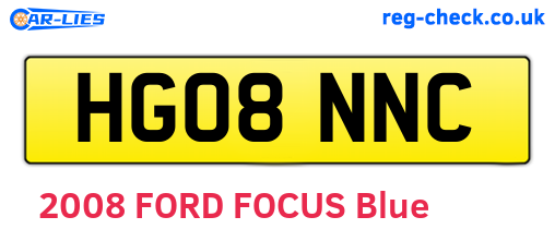 HG08NNC are the vehicle registration plates.