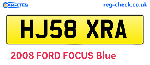HJ58XRA are the vehicle registration plates.