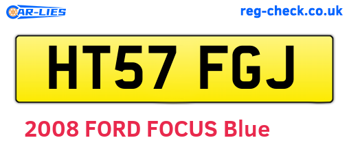 HT57FGJ are the vehicle registration plates.