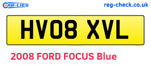HV08XVL are the vehicle registration plates.