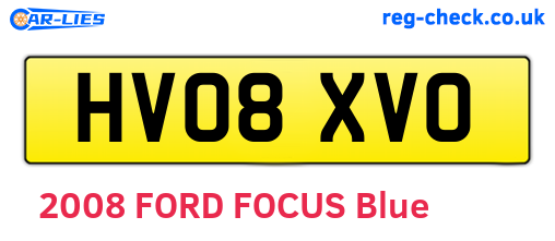 HV08XVO are the vehicle registration plates.