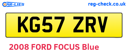 KG57ZRV are the vehicle registration plates.