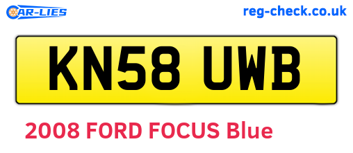 KN58UWB are the vehicle registration plates.