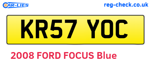KR57YOC are the vehicle registration plates.