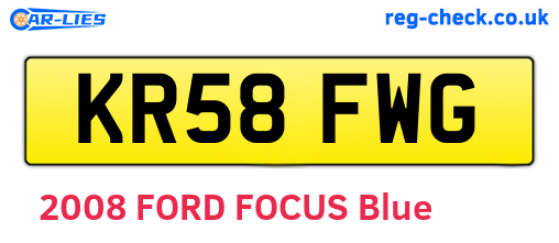 KR58FWG are the vehicle registration plates.