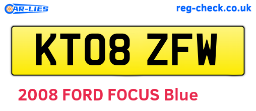 KT08ZFW are the vehicle registration plates.