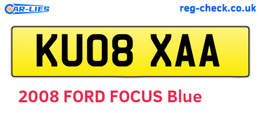 KU08XAA are the vehicle registration plates.