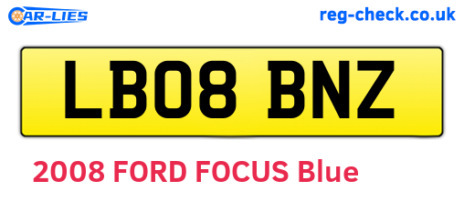 LB08BNZ are the vehicle registration plates.