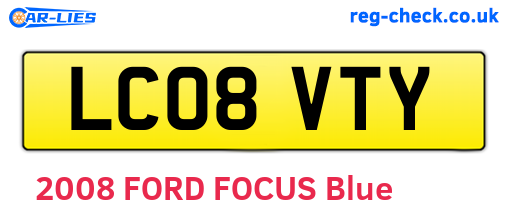 LC08VTY are the vehicle registration plates.
