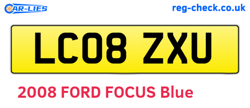 LC08ZXU are the vehicle registration plates.