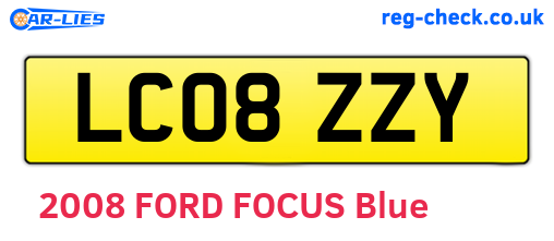 LC08ZZY are the vehicle registration plates.