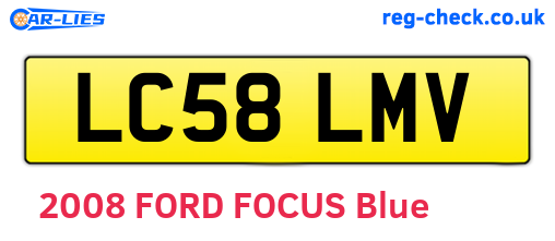 LC58LMV are the vehicle registration plates.