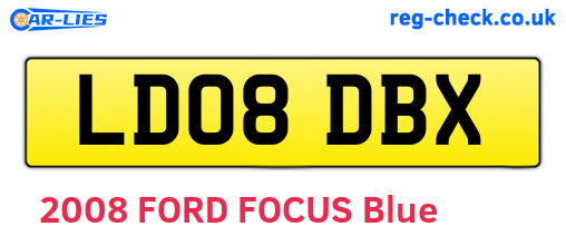 LD08DBX are the vehicle registration plates.