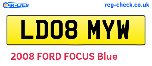 LD08MYW are the vehicle registration plates.