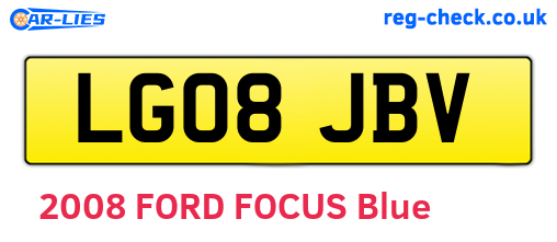 LG08JBV are the vehicle registration plates.