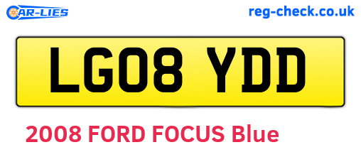 LG08YDD are the vehicle registration plates.