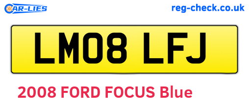 LM08LFJ are the vehicle registration plates.