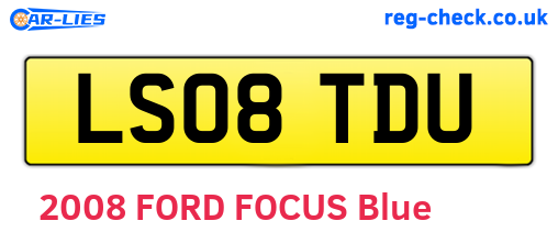 LS08TDU are the vehicle registration plates.