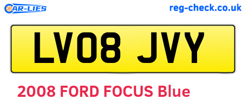 LV08JVY are the vehicle registration plates.