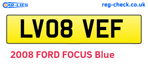 LV08VEF are the vehicle registration plates.