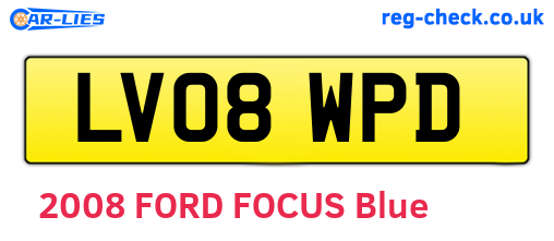 LV08WPD are the vehicle registration plates.