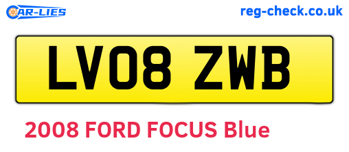 LV08ZWB are the vehicle registration plates.