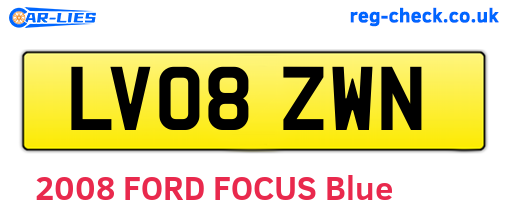 LV08ZWN are the vehicle registration plates.