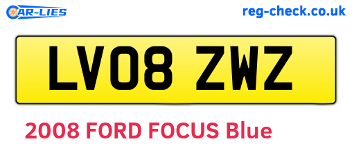 LV08ZWZ are the vehicle registration plates.