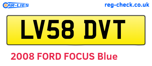 LV58DVT are the vehicle registration plates.