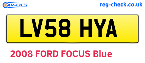 LV58HYA are the vehicle registration plates.