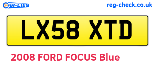LX58XTD are the vehicle registration plates.