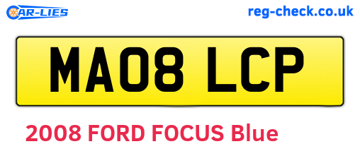 MA08LCP are the vehicle registration plates.