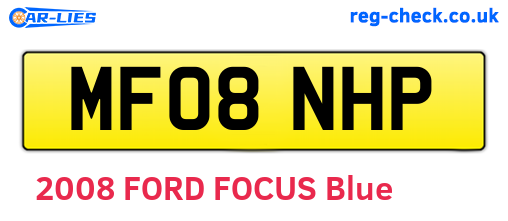 MF08NHP are the vehicle registration plates.