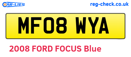 MF08WYA are the vehicle registration plates.