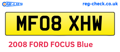 MF08XHW are the vehicle registration plates.