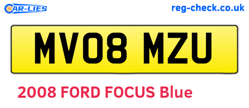 MV08MZU are the vehicle registration plates.