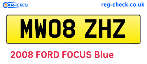 MW08ZHZ are the vehicle registration plates.