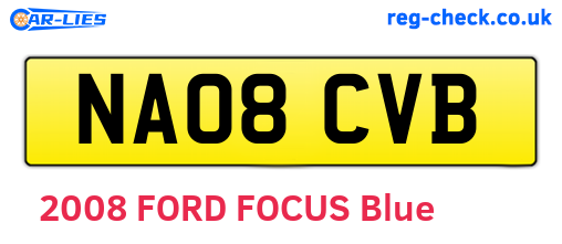 NA08CVB are the vehicle registration plates.