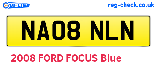 NA08NLN are the vehicle registration plates.